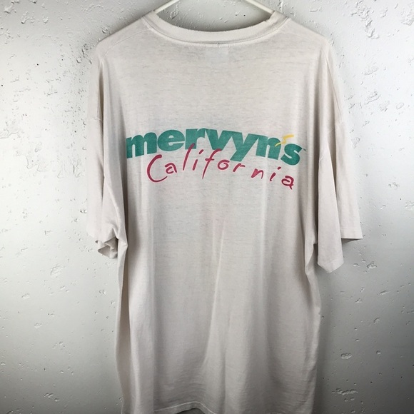 RARE Vintage 90’s HANES Heavyweight MERVIN’S California Single Stitch Shirt - Picture 3 of 6